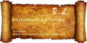 Reitenbach Líviusz névjegykártya