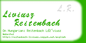 liviusz reitenbach business card